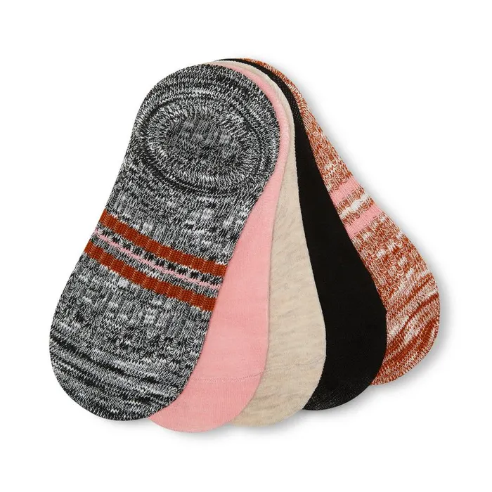 Steve Madden Marled Rib Sneaker Sock Black Multi Womens Socks and Tights