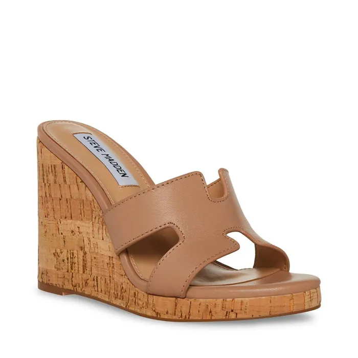 Steve Madden Mayson Tan Leather Womens Sandals