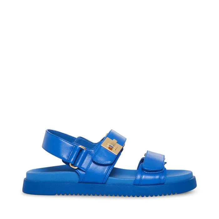 Steve Madden Mona Blue Leather Womens Sandals