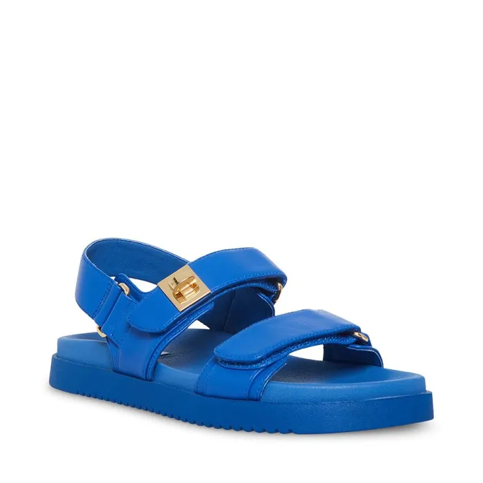 Steve Madden Mona Blue Leather Womens Sandals