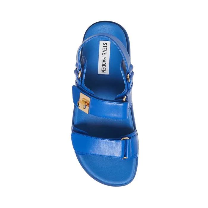 Steve Madden Mona Blue Leather Womens Sandals