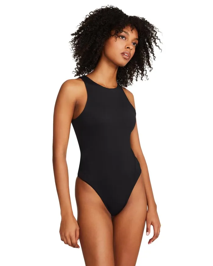 Steve Madden Nico Bodysuit Black Womens Tops and Shirts