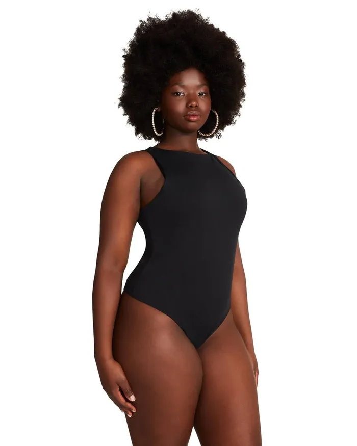 Steve Madden Nico Bodysuit Black Womens Tops and Shirts