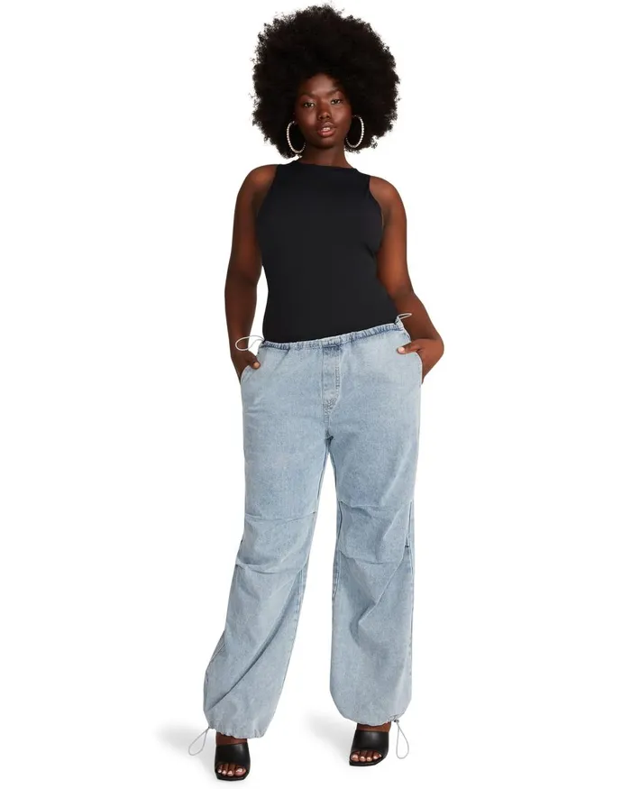 Steve Madden Nico Bodysuit Black Womens Tops and Shirts