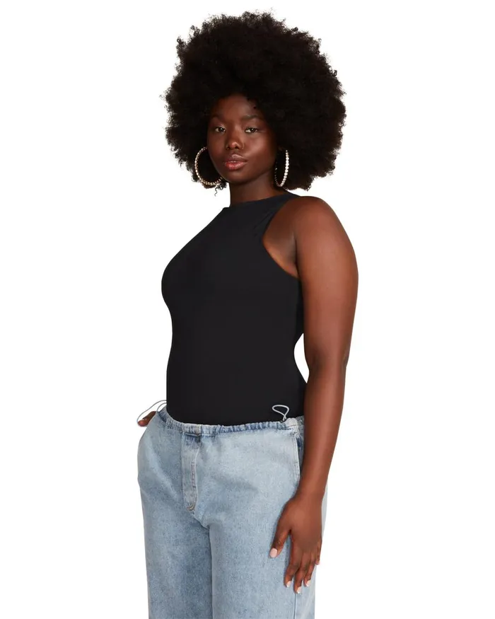 Steve Madden Nico Bodysuit Black Womens Tops and Shirts
