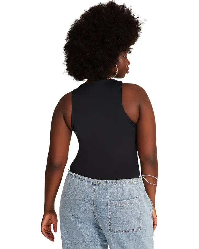 Steve Madden Nico Bodysuit Black Womens Tops and Shirts