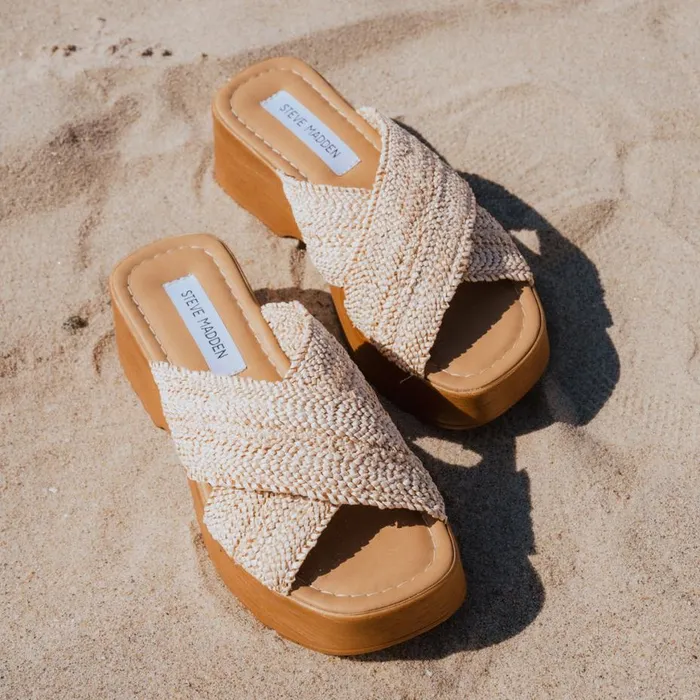 Steve Madden Phoebe Raffia Womens Sandals