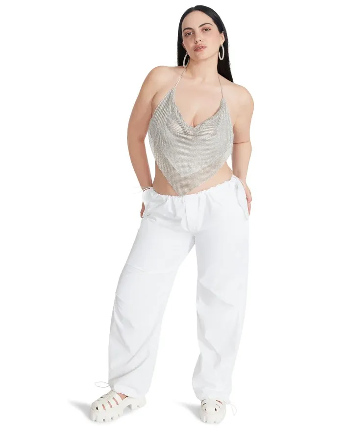 Steve Madden Pia Parachute Pant White Womens Bottoms