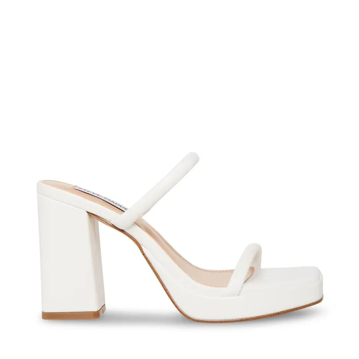Steve Madden Polly White Womens Heels