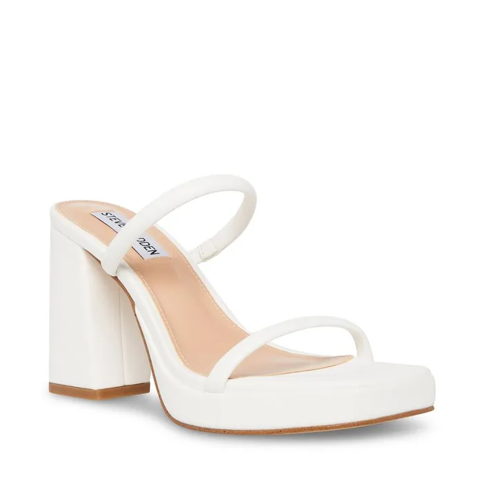 Steve Madden Polly White Womens Heels