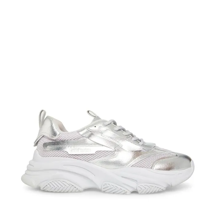 Steve Madden Possess Silver Mens Sneakers
