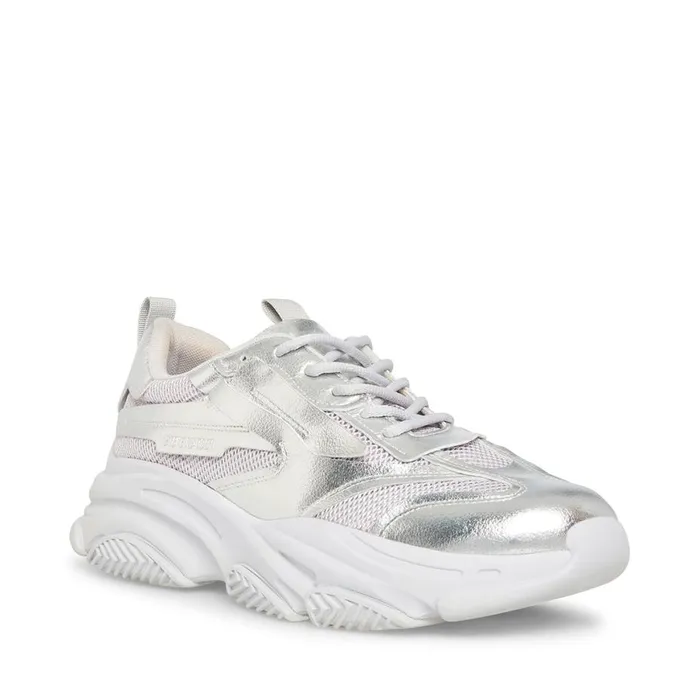 Steve Madden Possess Silver Mens Sneakers