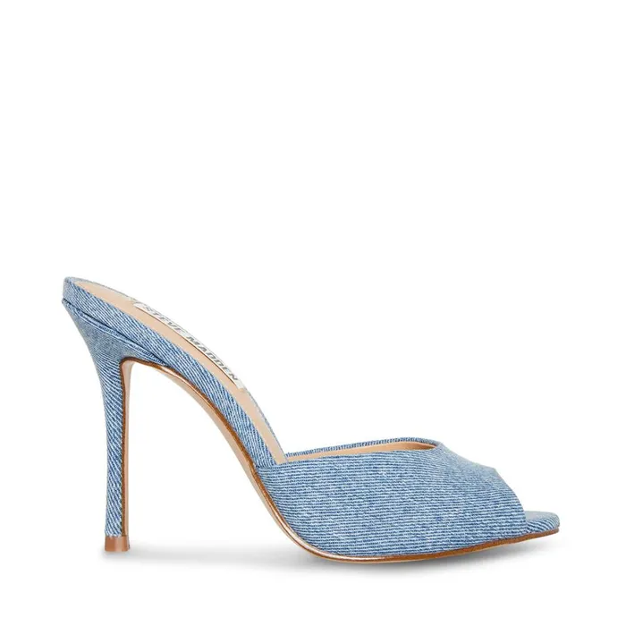Steve Madden Priya Denim Fabric Womens Heels