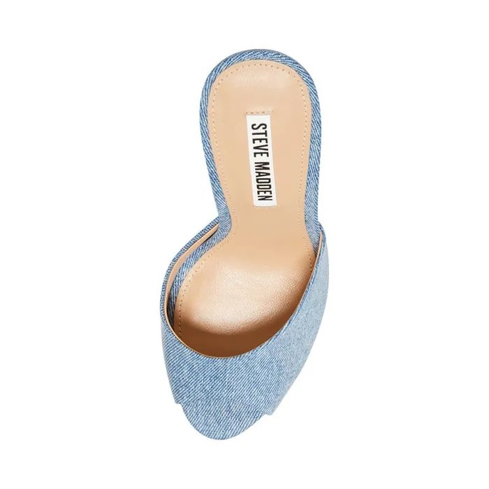 Steve Madden Priya Denim Fabric Womens Heels Steve Madden Priya Denim Fabric Womens Heels