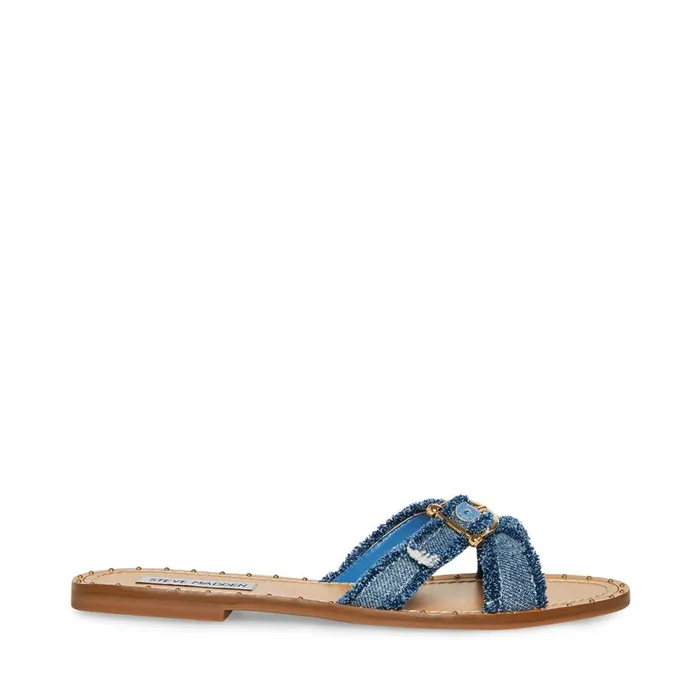 Steve Madden Rizz Denim Fabric Womens Sandals