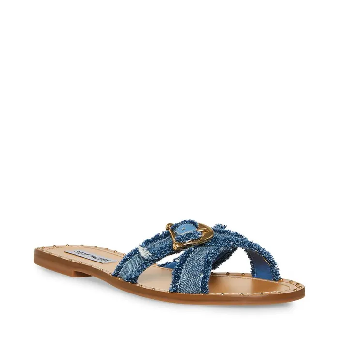 Steve Madden Rizz Denim Fabric Womens Sandals