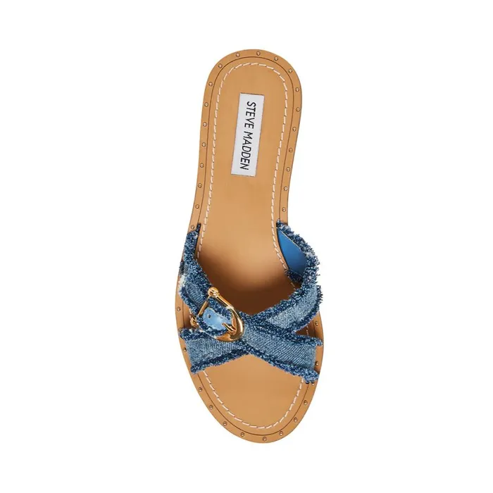 Steve Madden Rizz Denim Fabric Womens Sandals