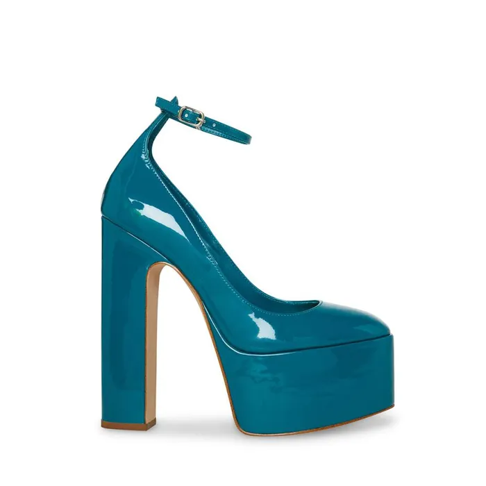 Steve Madden Skyrise Teal Patent Womens Heels