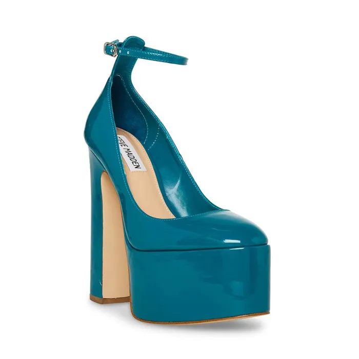 Steve Madden Skyrise Teal Patent Womens Heels