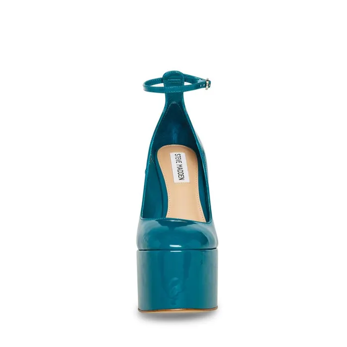 Steve Madden Skyrise Teal Patent Womens Heels
