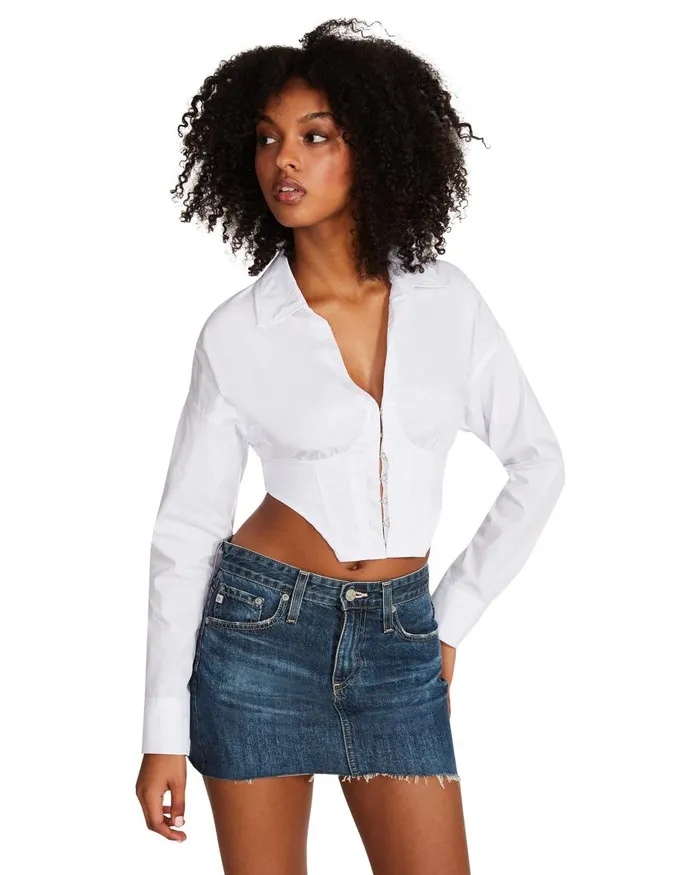 Steve Madden Stassi Top White Womens Tops and Shirts