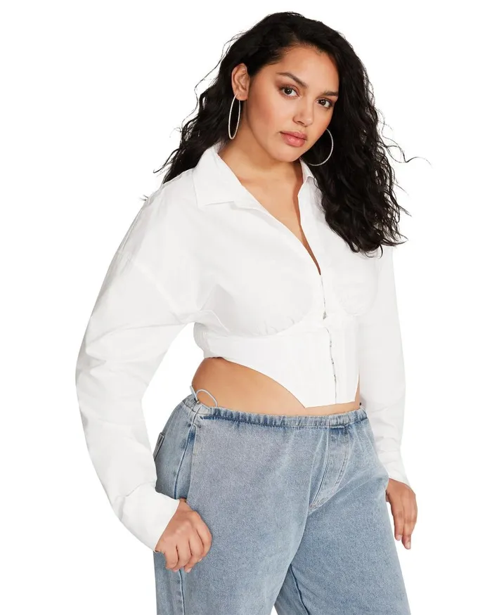 Steve Madden Stassi Top White Womens Tops and Shirts