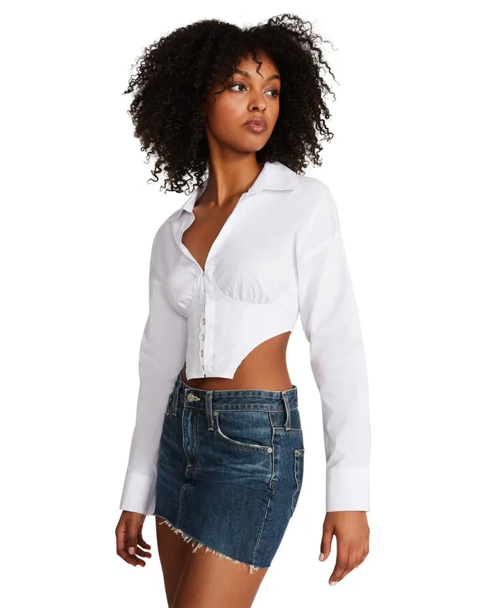 Steve Madden Stassi Top White Womens Tops and Shirts