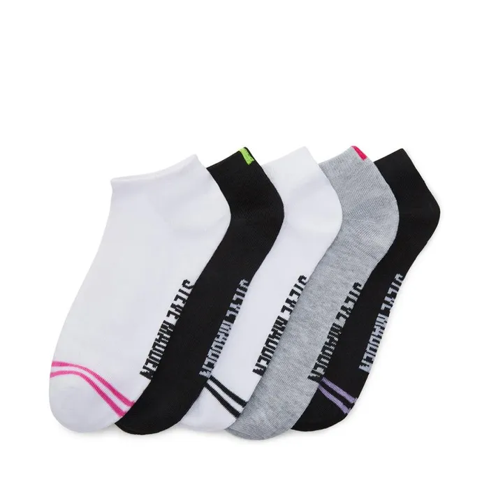 Steve Madden Stripe Detail Low Cut Socks White Multi Womens Socks and Tights
