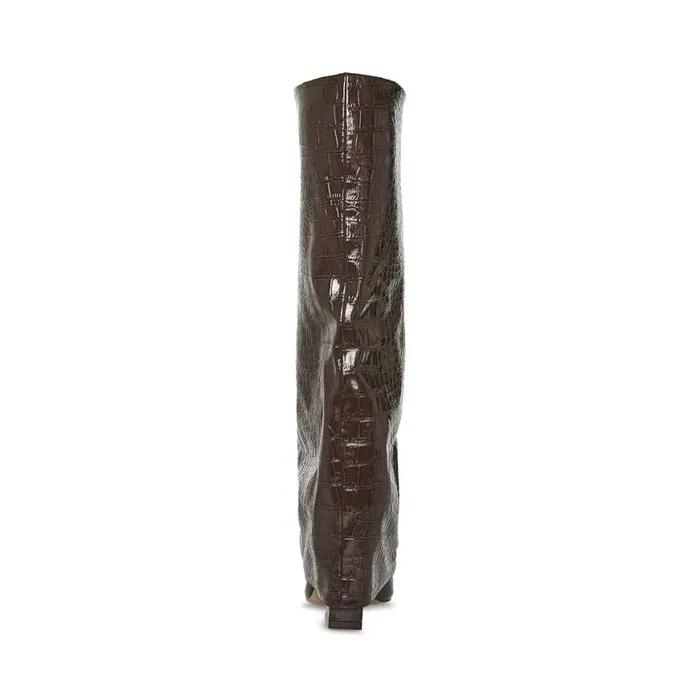 Steve Madden Stuntin Brown Crocodile Womens Boots and Booties