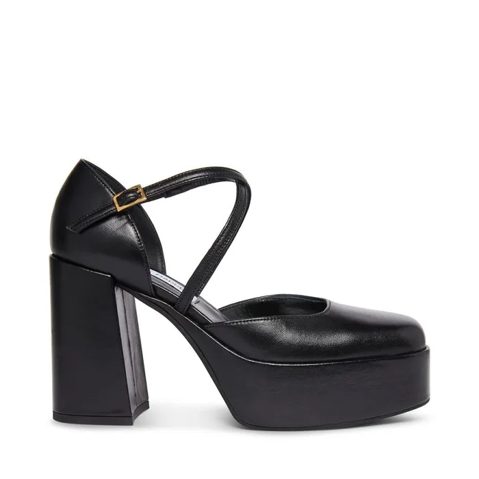 Steve Madden Suzanna Black Leather Womens Heels