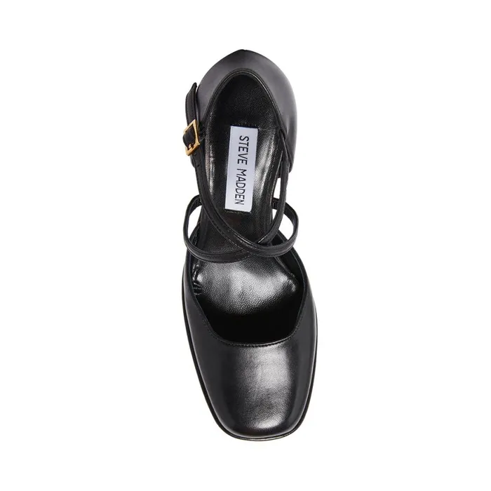 Steve Madden Suzanna Black Leather Womens Heels