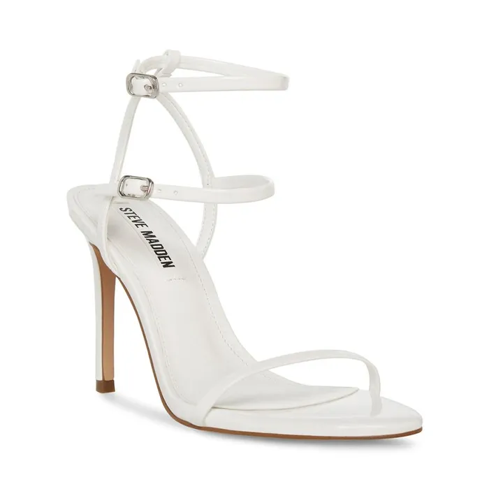 Steve Madden Theresa White Patent Womens Heels