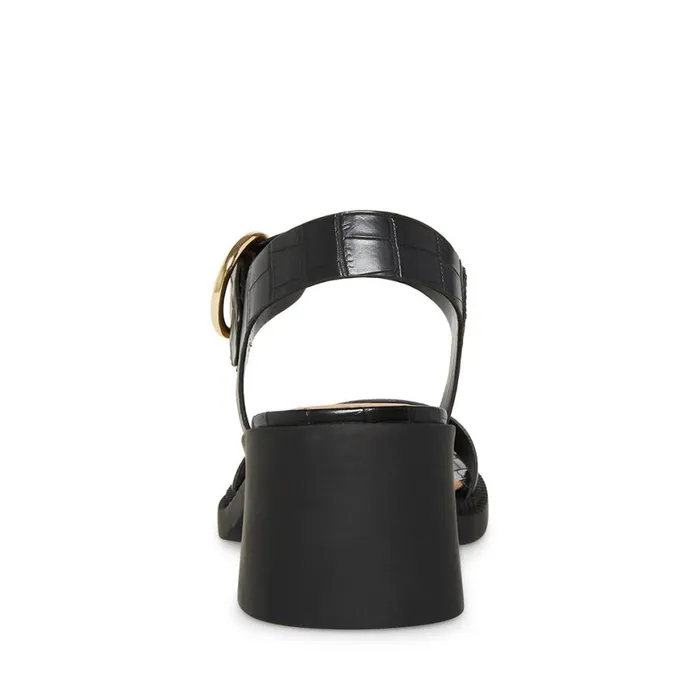 Steve Madden Vianna Black Crocodile Womens Sandals