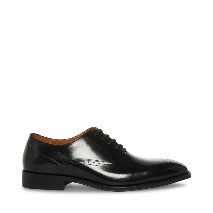 Steve Madden Zate Black Leather Mens Dress