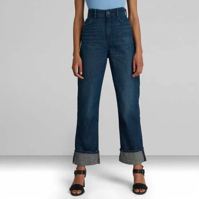Straight Women GStar RAW Tedie Ultra High Straight Jeans Worn In Atoll Blue
