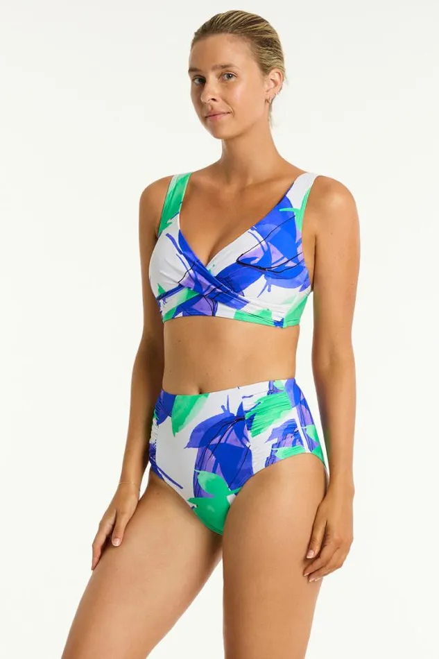 Sublime Cross Front Multifit Bra Sublime Cobalt Women Sea Level Tops