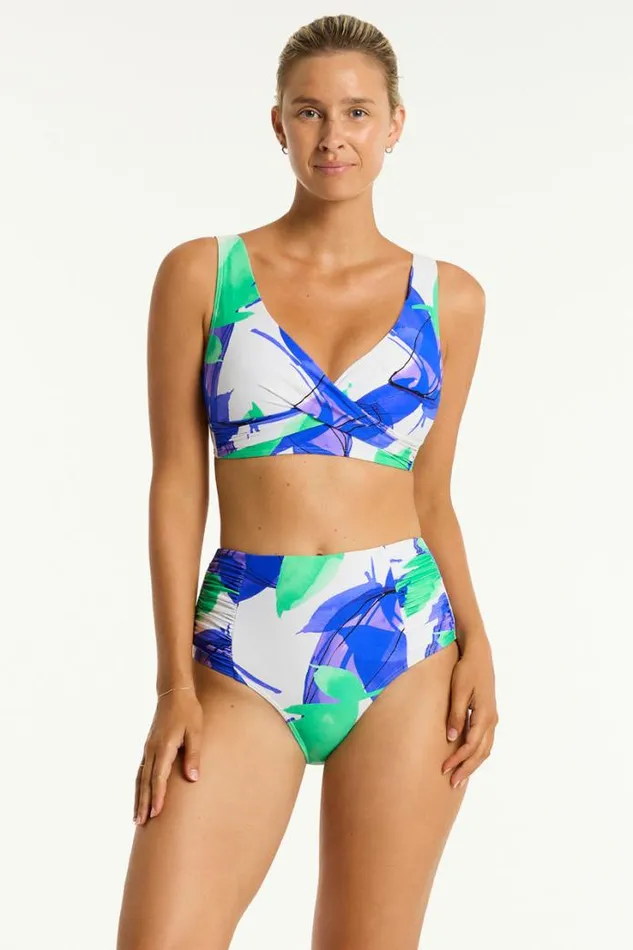 Sublime Cross Front Multifit Bra Sublime Cobalt Women Sea Level Tops