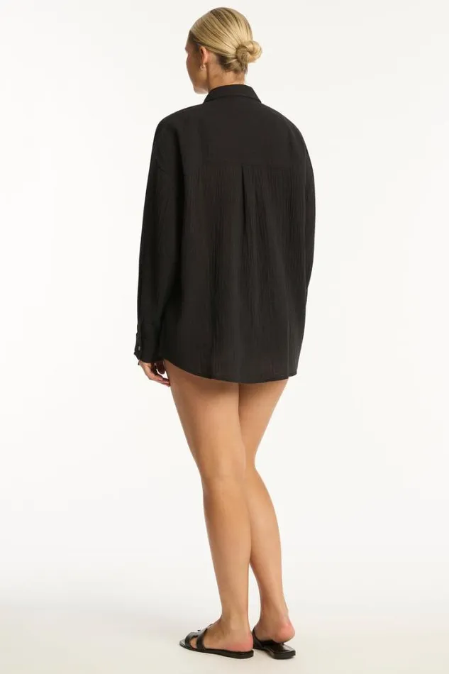 Sunset Beach Shirt Sunset Black Women Sea Level Tops