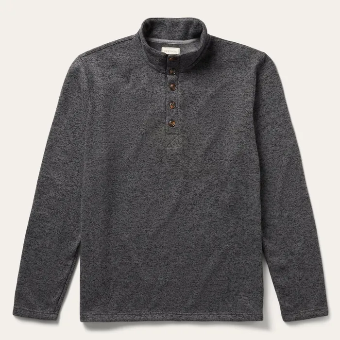 Sweaters and Hoodies Men Stetson ButtonFront Grey Pullover Knit Sweater Grey