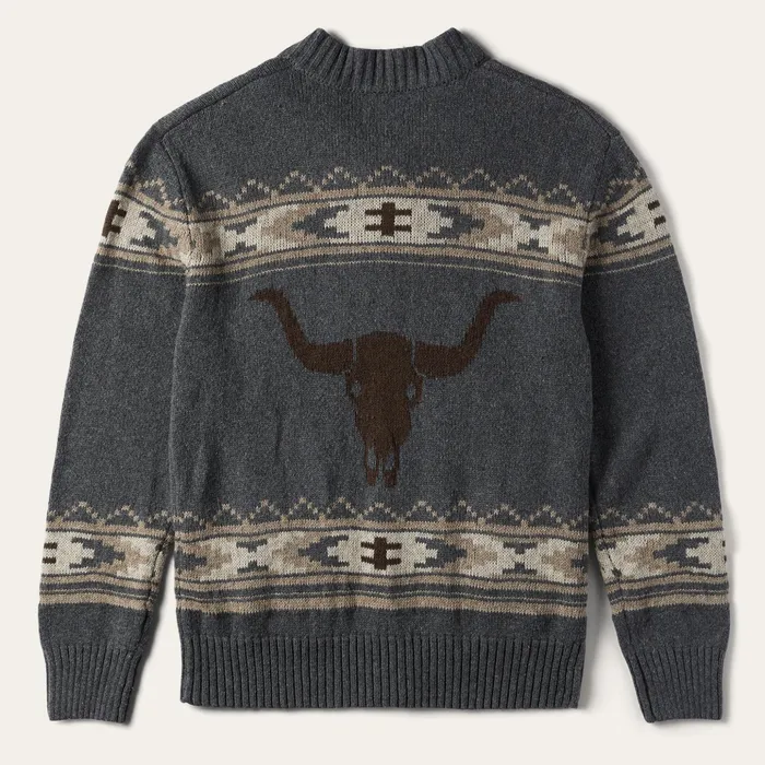 Sweaters and Hoodies Men Stetson Longhorn Cardigan Grey
