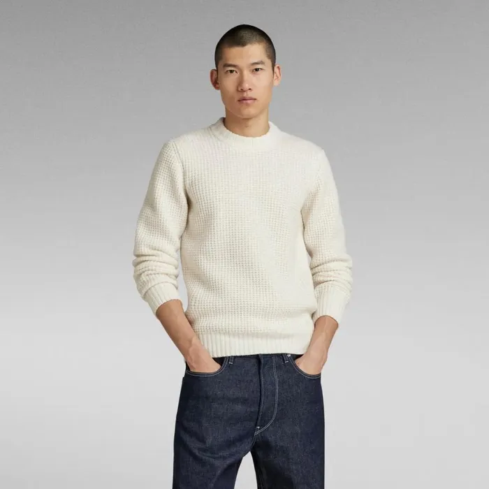 Sweaters Men GStar RAW Chunky Knitted Sweater Eggnog