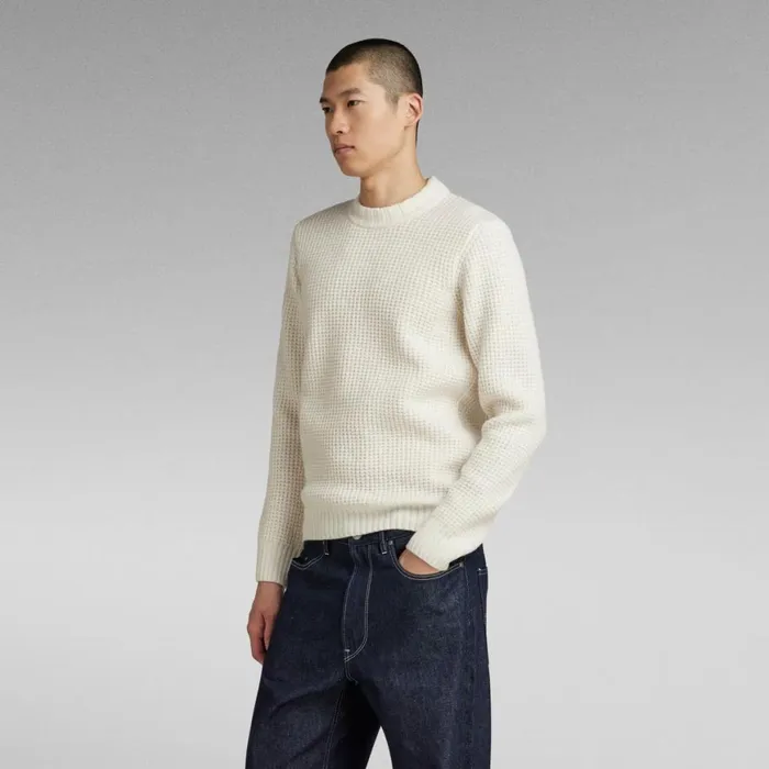 Sweaters Men GStar RAW Chunky Knitted Sweater Eggnog