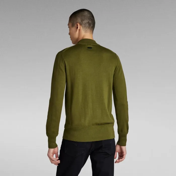 Sweaters Men GStar RAW Premium Core Mock Knit Dark Olive
