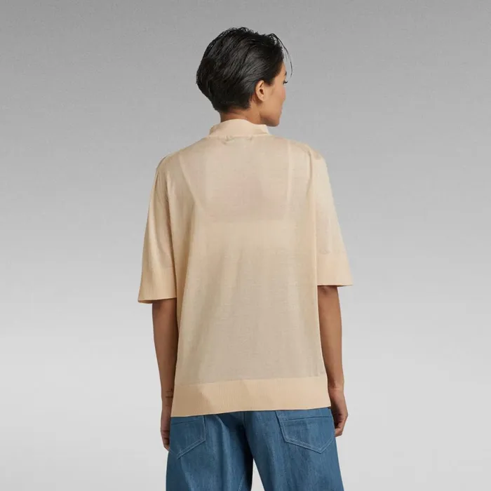 Sweaters Women GStar RAW Core Mock Neck Knitted Top Ivory Cream