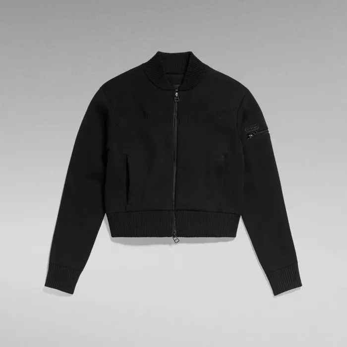 Sweaters Women GStar RAW Moto Knitted Bomber Sweater Dark Black
