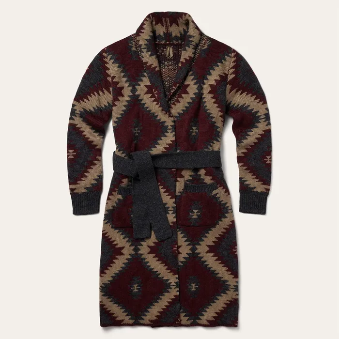 Sweaters Women Stetson Aztec Duster Sweater Wine