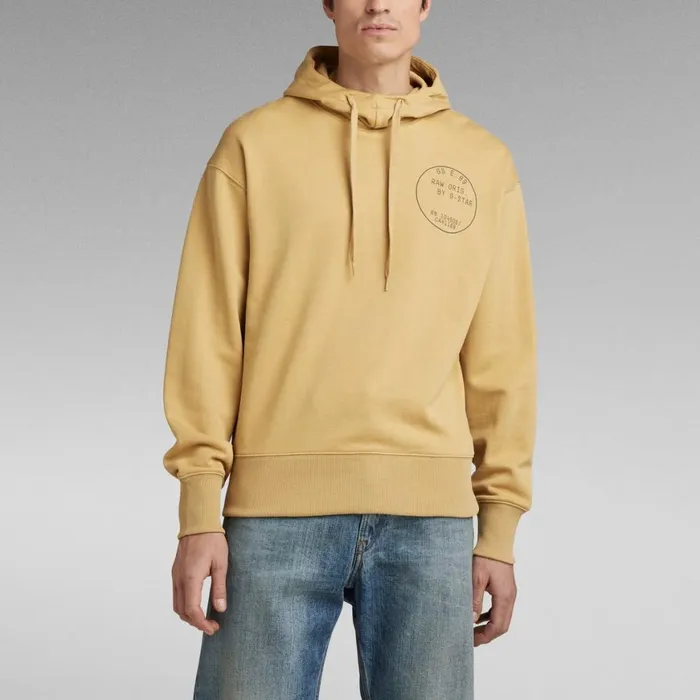 Sweatshirts and Hoodies Men GStar RAW Back Graphic Loose Hooded Sweater Prairie Sand Sweatshirts and Hoodies Men GStar RAW Back Graphic Loose Hooded Sweater Prairie Sand