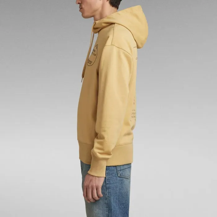 Sweatshirts and Hoodies Men GStar RAW Back Graphic Loose Hooded Sweater Prairie Sand