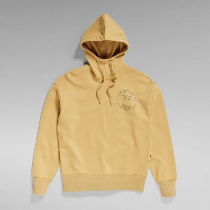 Sweatshirts and Hoodies Men GStar RAW Back Graphic Loose Hooded Sweater Prairie Sand