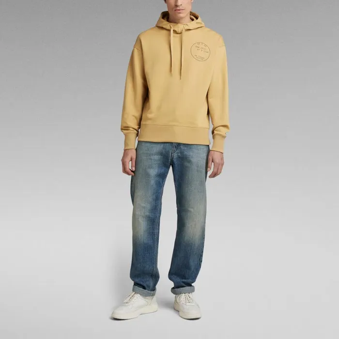 Sweatshirts and Hoodies Men GStar RAW Back Graphic Loose Hooded Sweater Prairie Sand